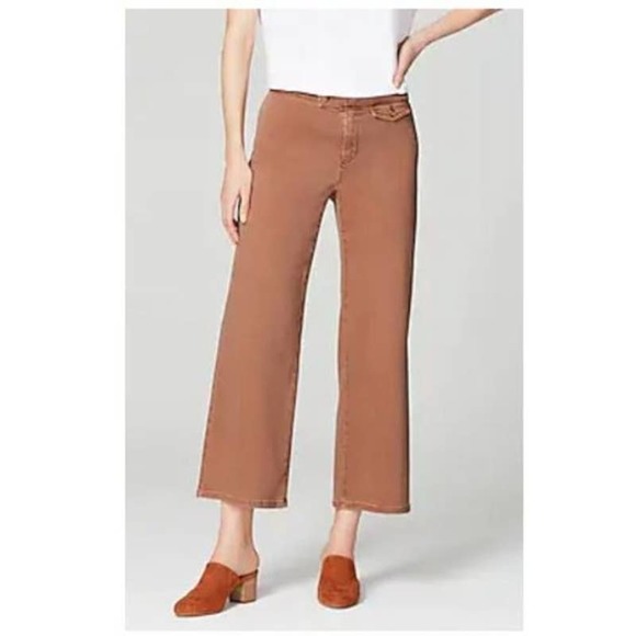 J. Jill Wide Leg Crop Denim Pants Cinnamon Henna Fall Winter Spring MidRise - Picture 10 of 11